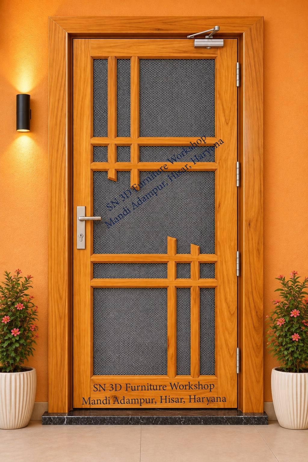 Wooden Mesh Door